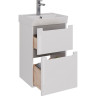 Тумба LEMARK BUNO 45 см под раковину, подвесная/напольная, 2 ящика, белый глянец LM04B45T